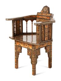 A Syrian Mosaic-Inlaid Armchair