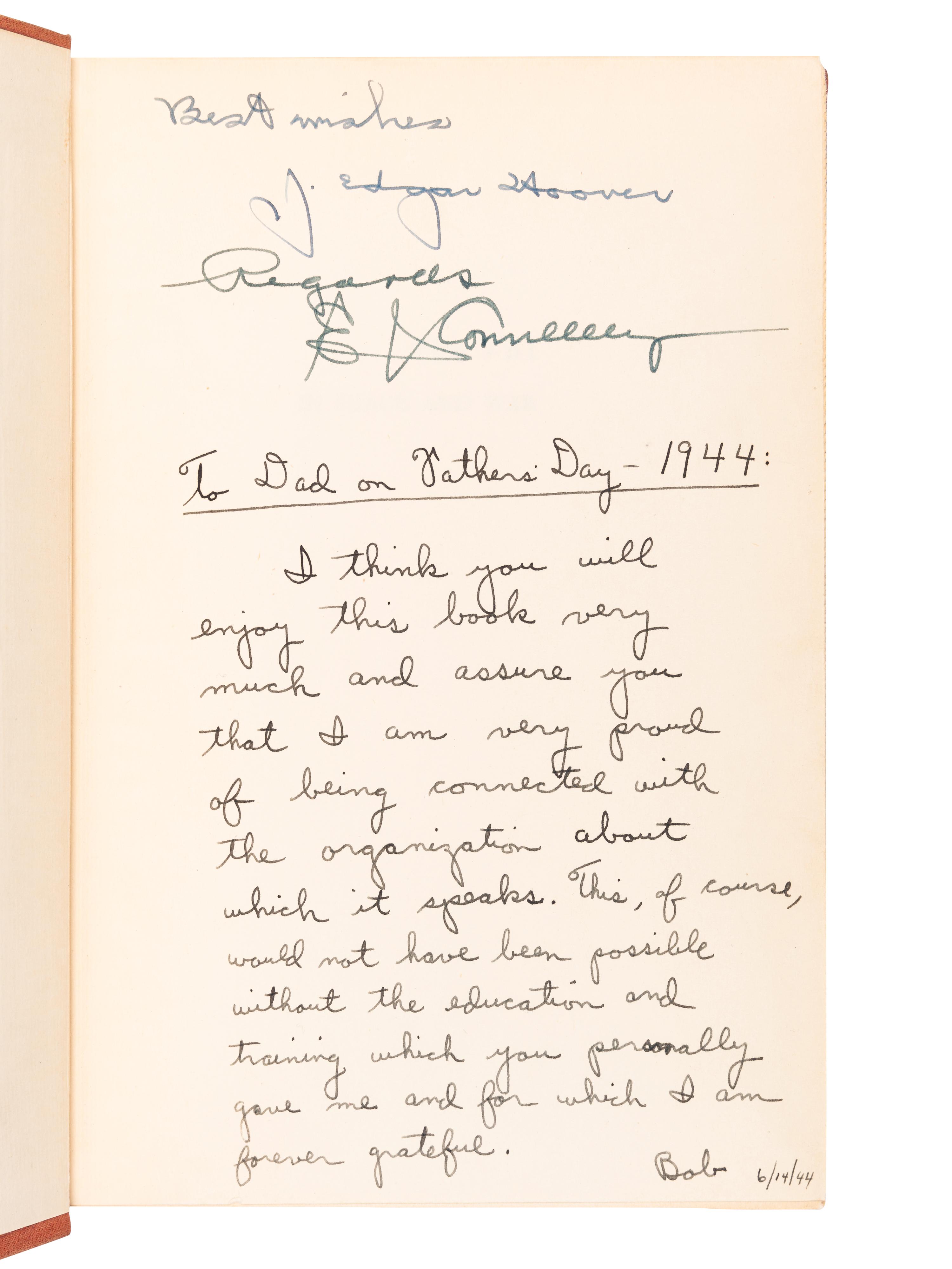 [HOOVER, J. Edgar (1895-1972)]. COLLINS, Frederick L. The FBI in Peace and War. New York: G.P. Putnam's Sons, 1943.