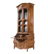 A French Provincial Style Walnut Secretary Bookcase