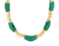 YELLOW GOLD AND MALACHITE NECKLACE