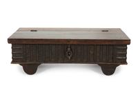 An Indian Iron Mounted Hinged Top Low Table