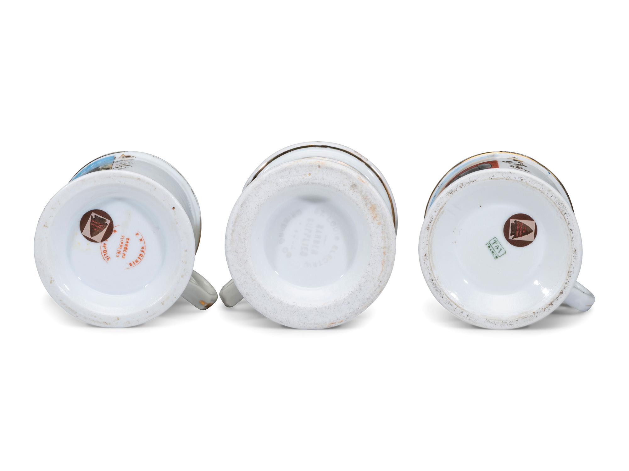 Three Porcelain Occupational Shaving Mugs