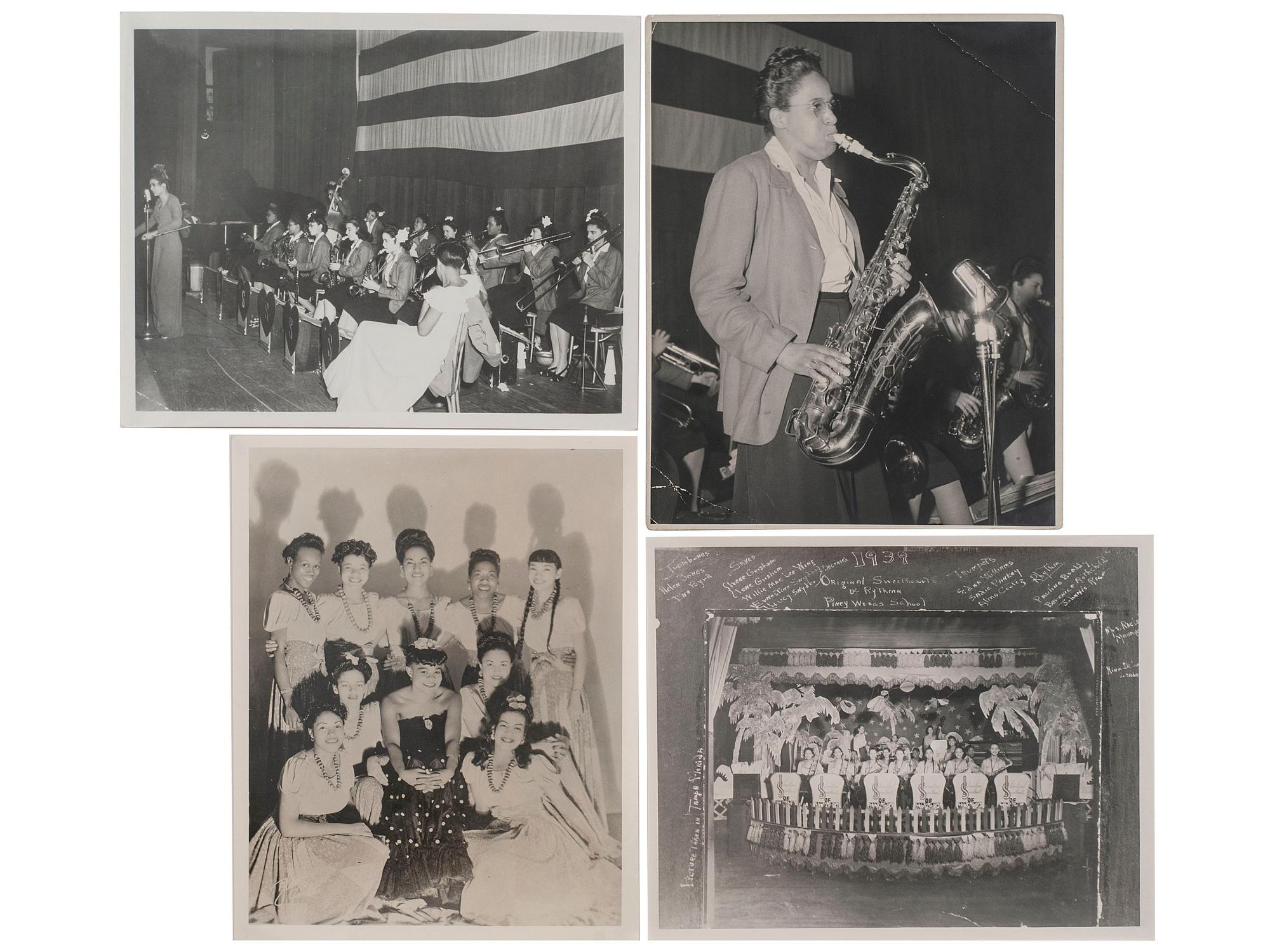 [AFRICAN AMERICANA] -- [MUSIC]. Vintage photographs of the International Sweethearts of Rhythm.