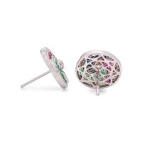 MULTIGEM AND DIAMOND STUD EARRINGS