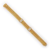 Tiffany & Co., 'Vannerie', Yellow Gold and Diamond Bracelet