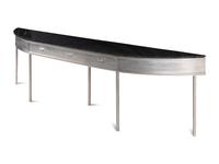 A Custom Steel Marble-Top Console Table