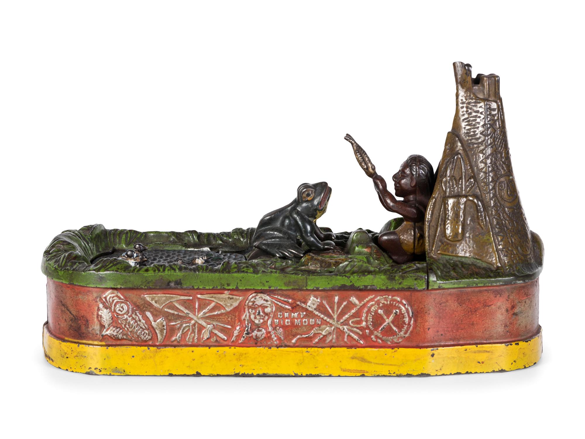 A 'Chief Big Moon' Cast Iron Mechanical Bank