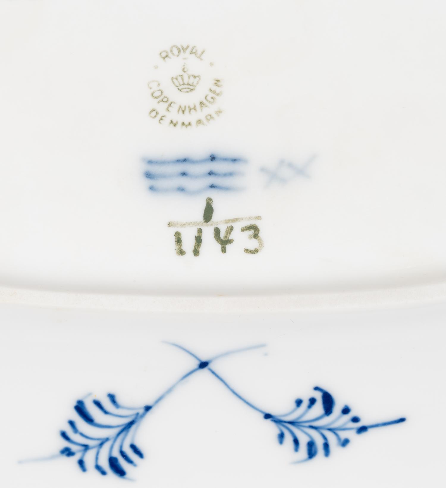 A Royal Copenhagen Blue Fluted Full Lace Porcelain Dinner Service