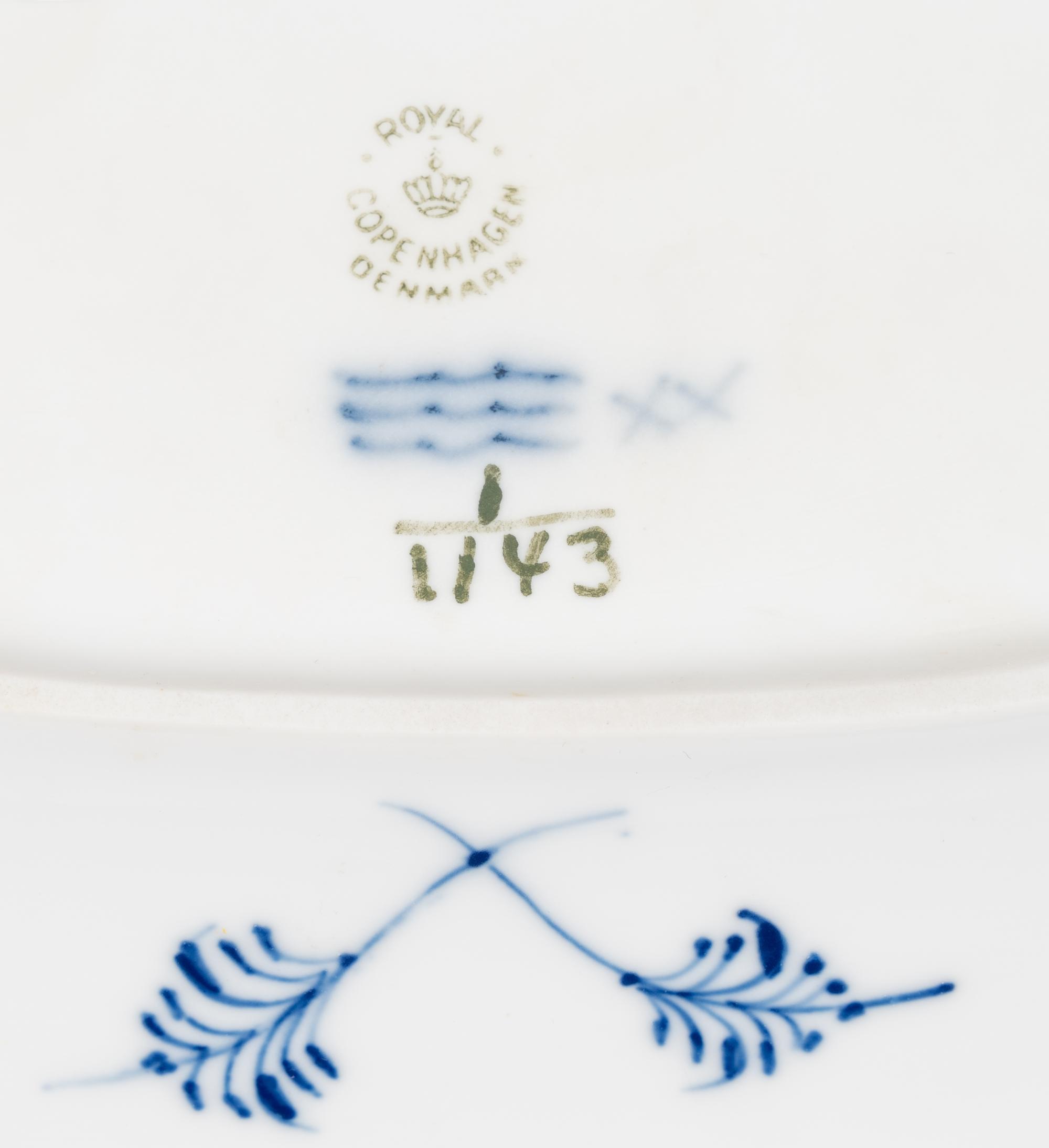 A Royal Copenhagen Blue Fluted Full Lace Porcelain Dinner Service