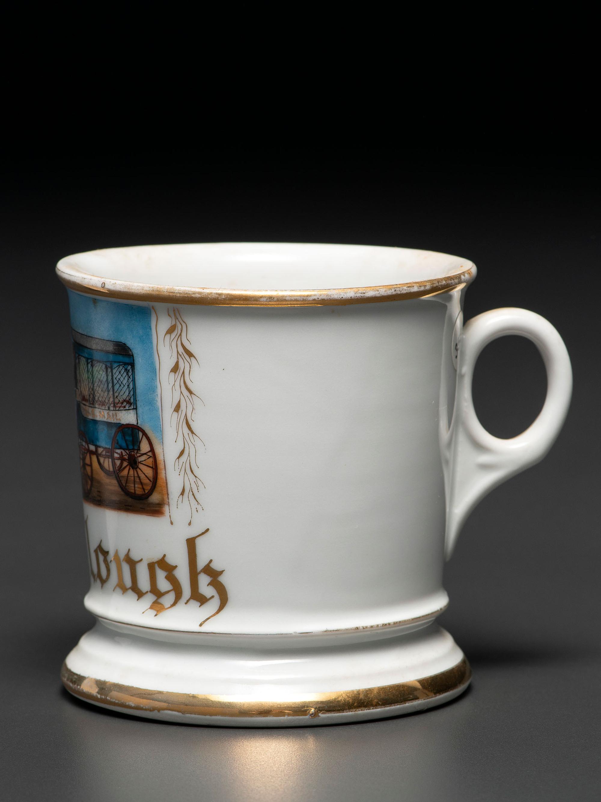 A Mailman's Porcelain Occupational Shaving Mug