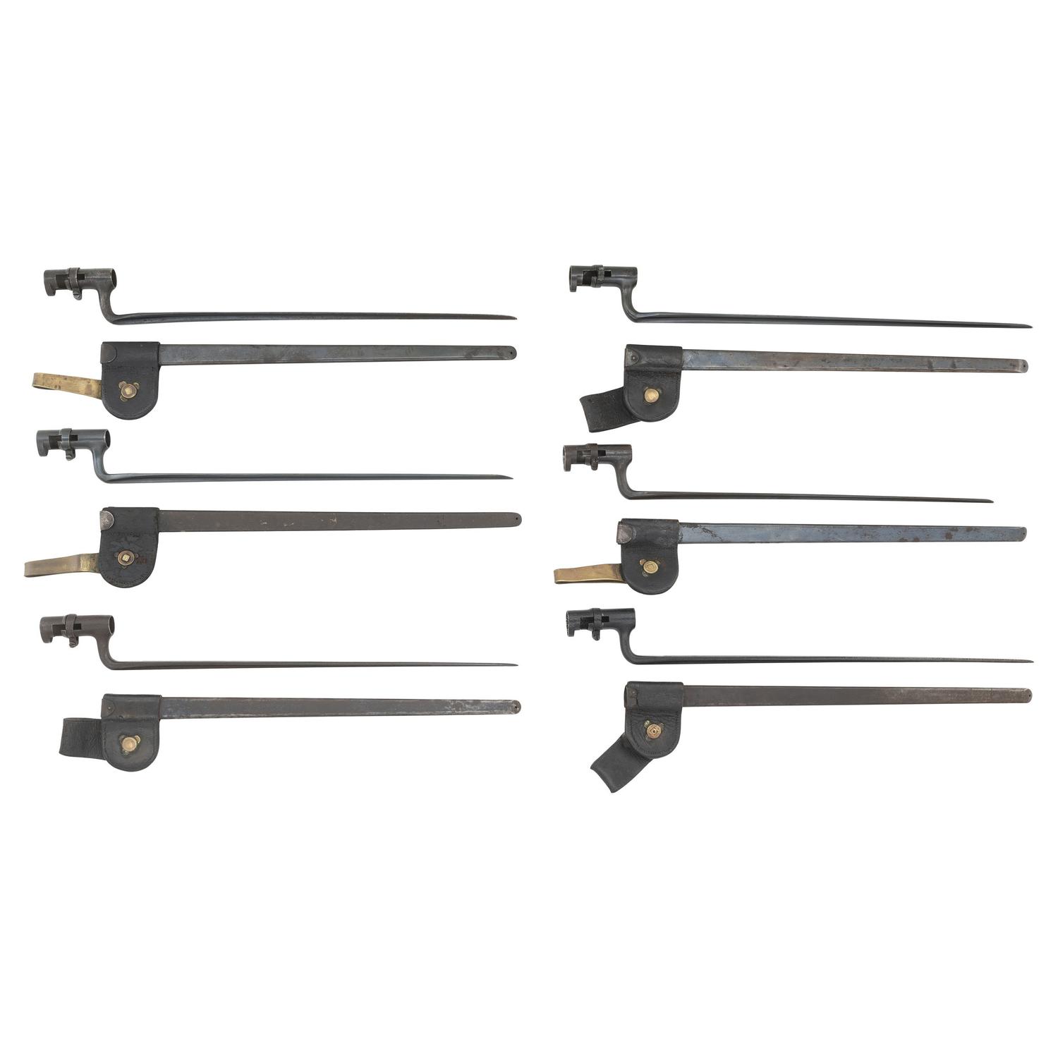 Lot of Six U.S. Model 1873 Trapdoor Rifle Bayonets & Scabbards
