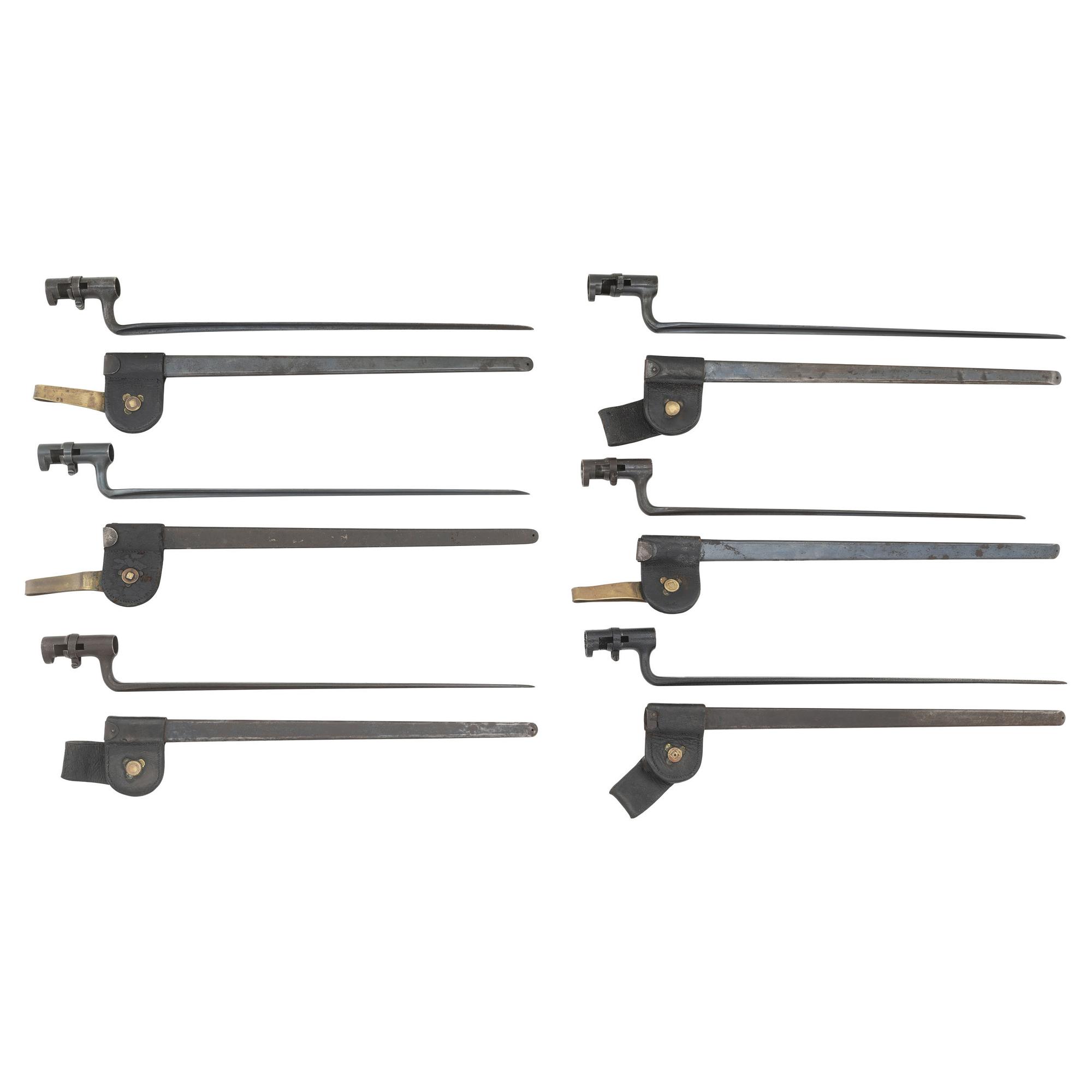 Lot of Six U.S. Model 1873 Trapdoor Rifle Bayonets & Scabbards