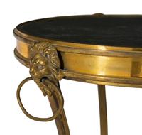 An Empire Style Brass Mounted Gueridon Table