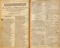 [Literature] [Shakesepeare, William] King Henry the Fourth, Leaf Extracted From the First Folio, Bound With Leaves From the Second Folio