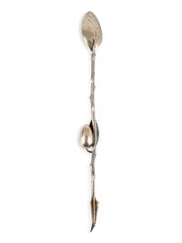 An Early Gorham Silver Olive Spoon and Seafood Forks