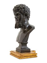A Bronzed Composition Bust After the Antique