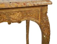 A Louis XV Giltwood Marble Top Side Table — CIRCA 1725