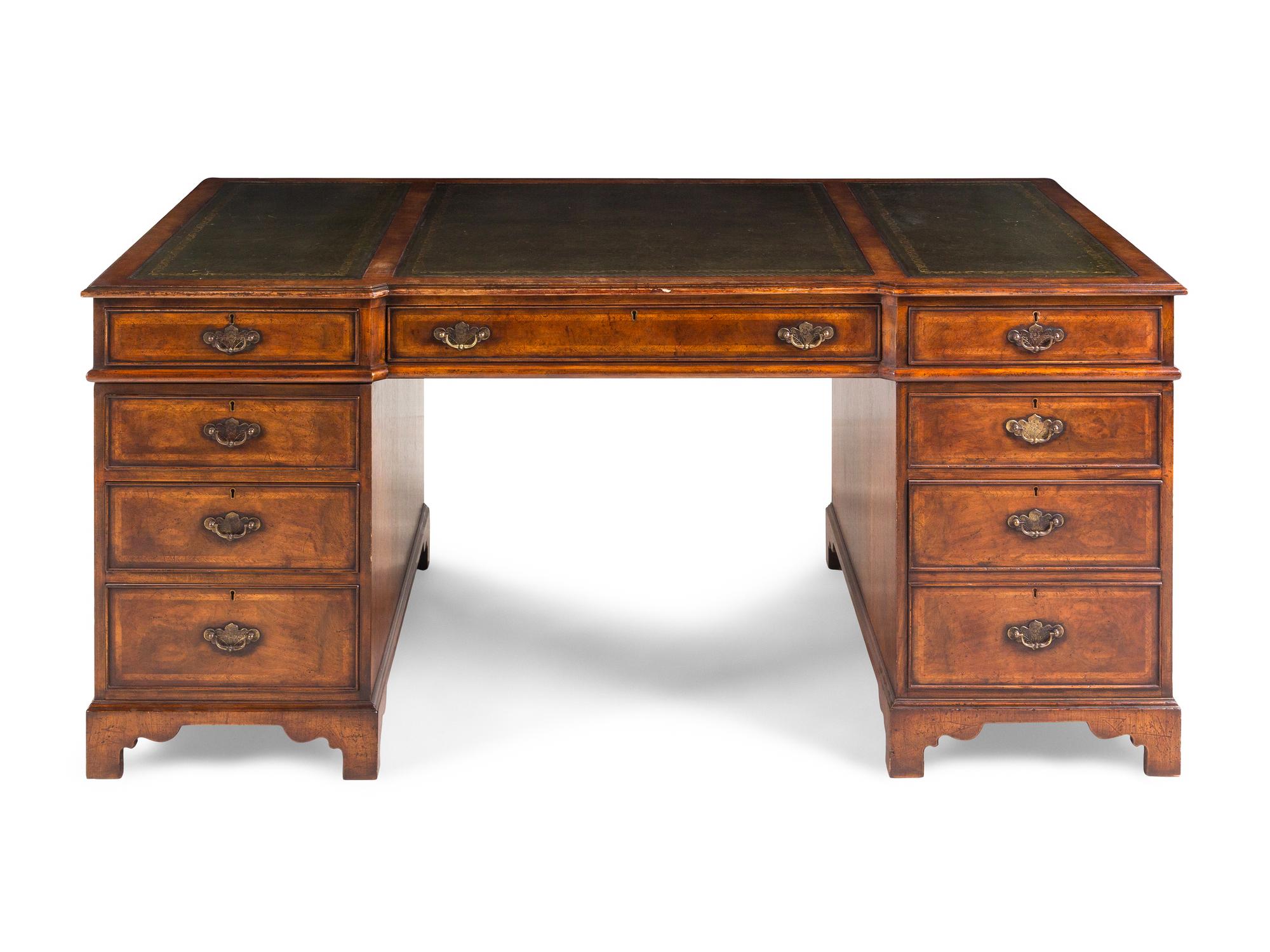 A George III Style Mahogany Pedestal Desk