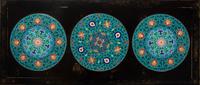 A Chinese Cloisonné-Inset Black Lacquer Low Table