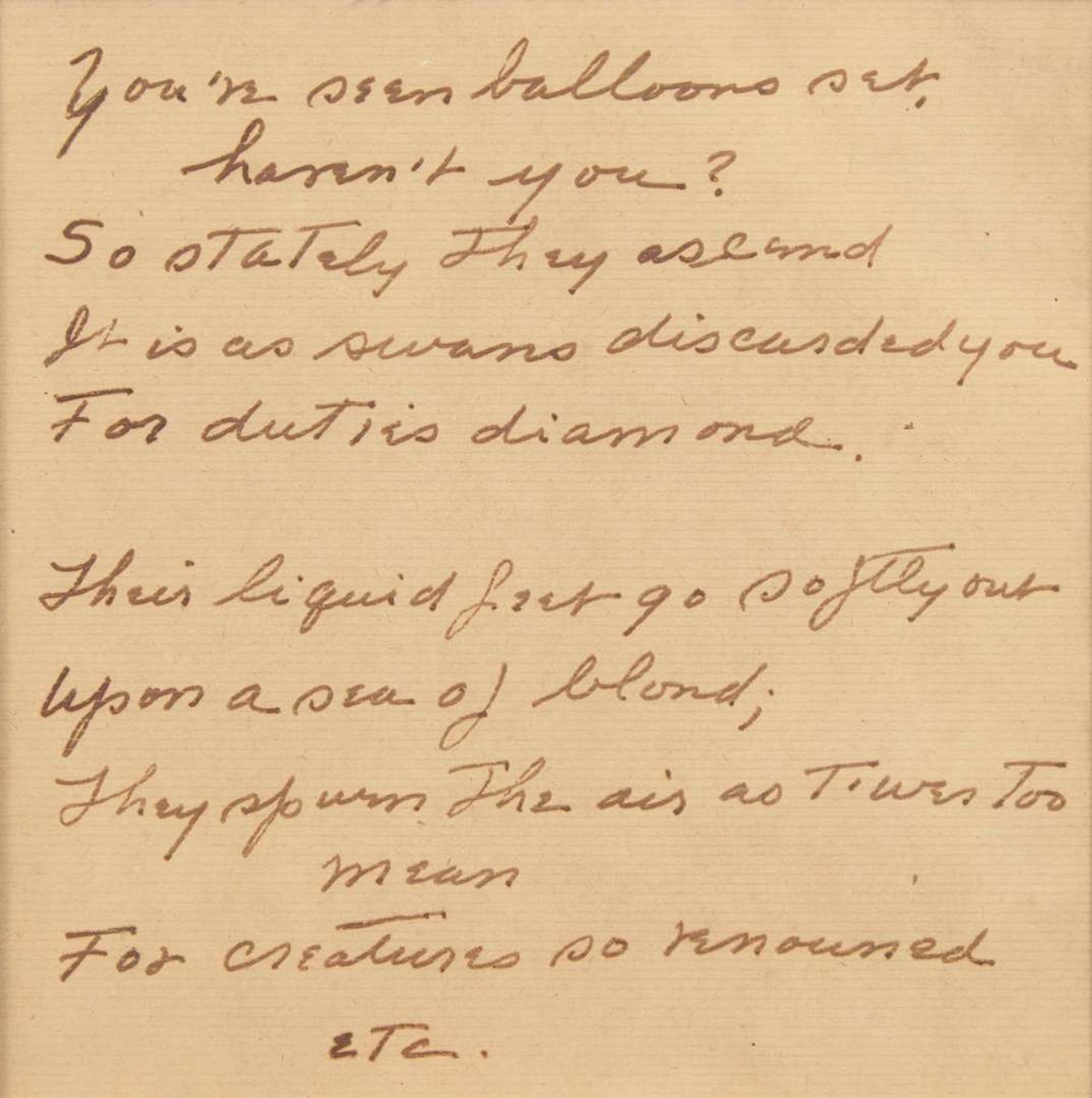 Elsie Driggs (American, 1898-1992) You've Seen Balloons Set––Haven't You? (From Emily Dickinson's Poems of Death)