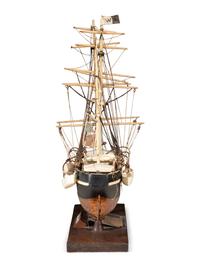 A Carved and Painted Wood Ship Model of the Wanderer