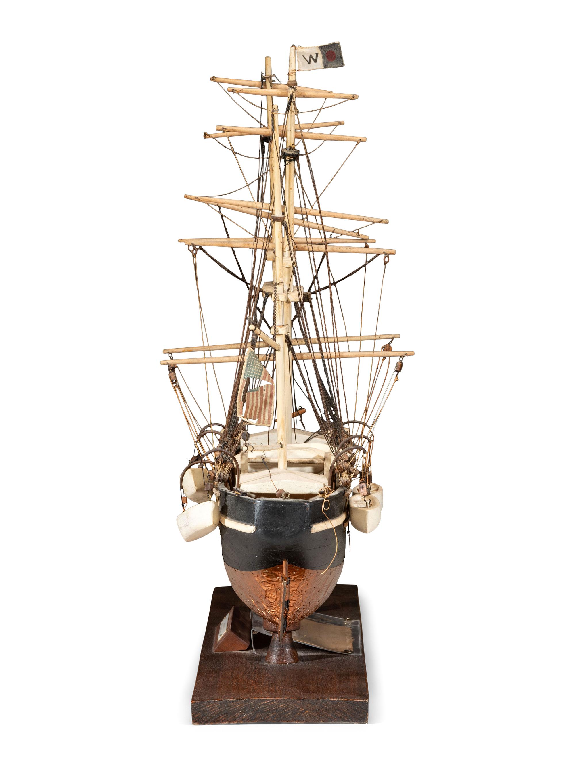A Carved and Painted Wood Ship Model of the Wanderer