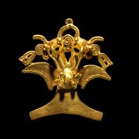 A Veraguas Gold Double-Headed Eagle Pendant