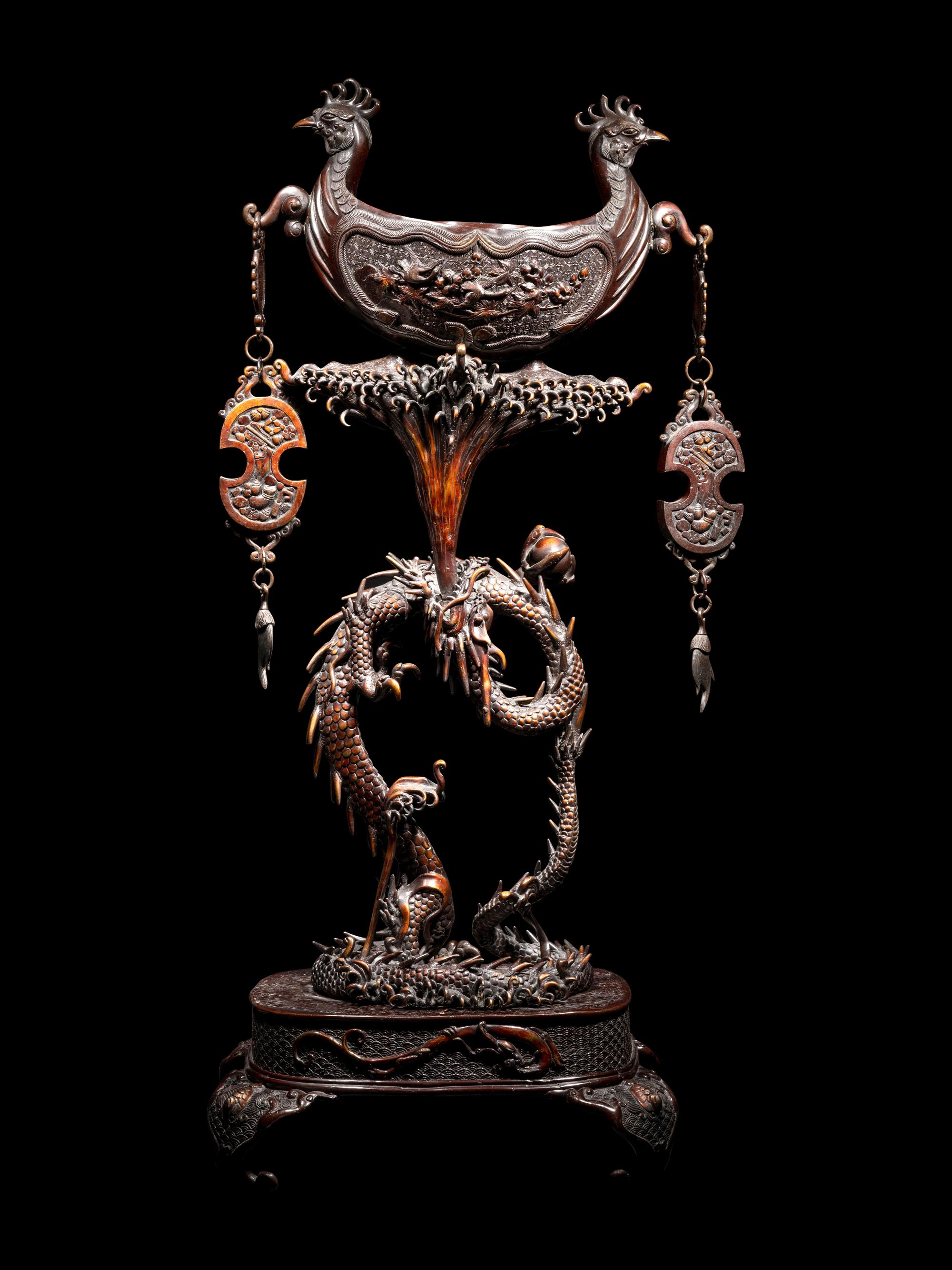 A Large Japanese Bronze Incense Burner