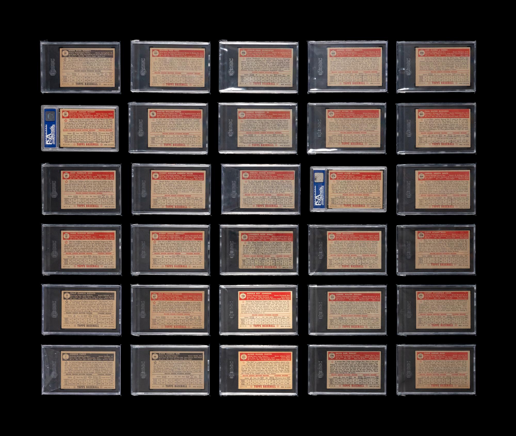 A Near Set of 1952 Topps Baseball Cards (371/407) Featuring Over 60 High Numbers