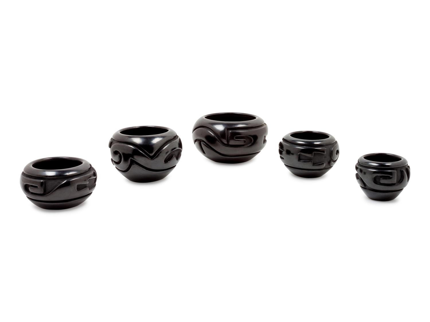Blackware Pottery, group of 5