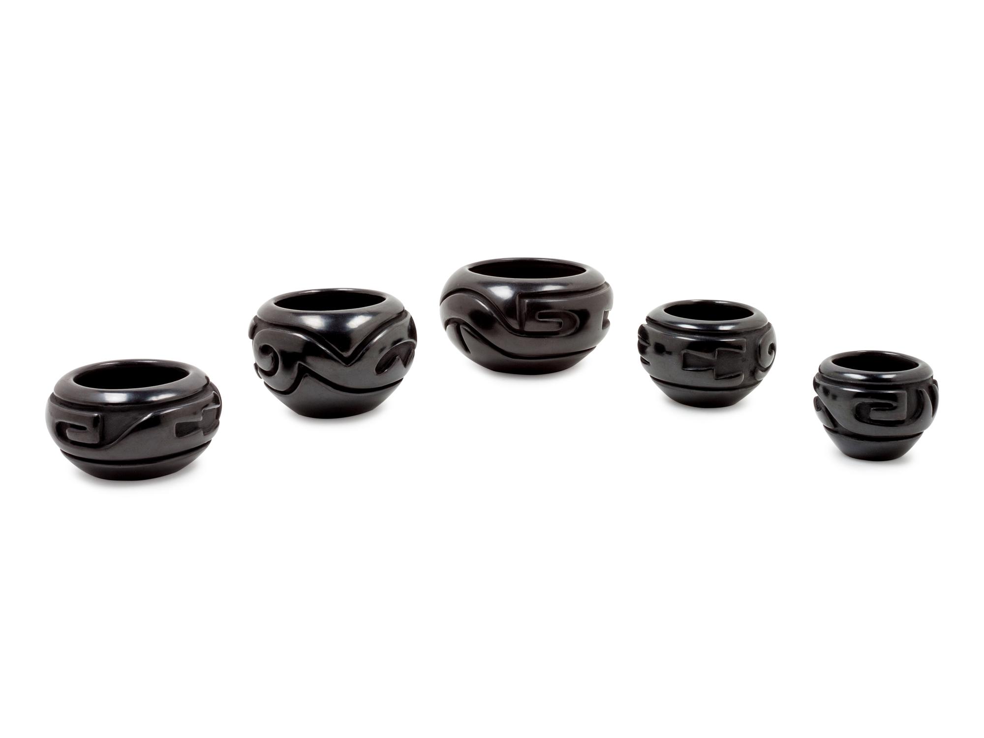 Blackware Pottery, group of 5