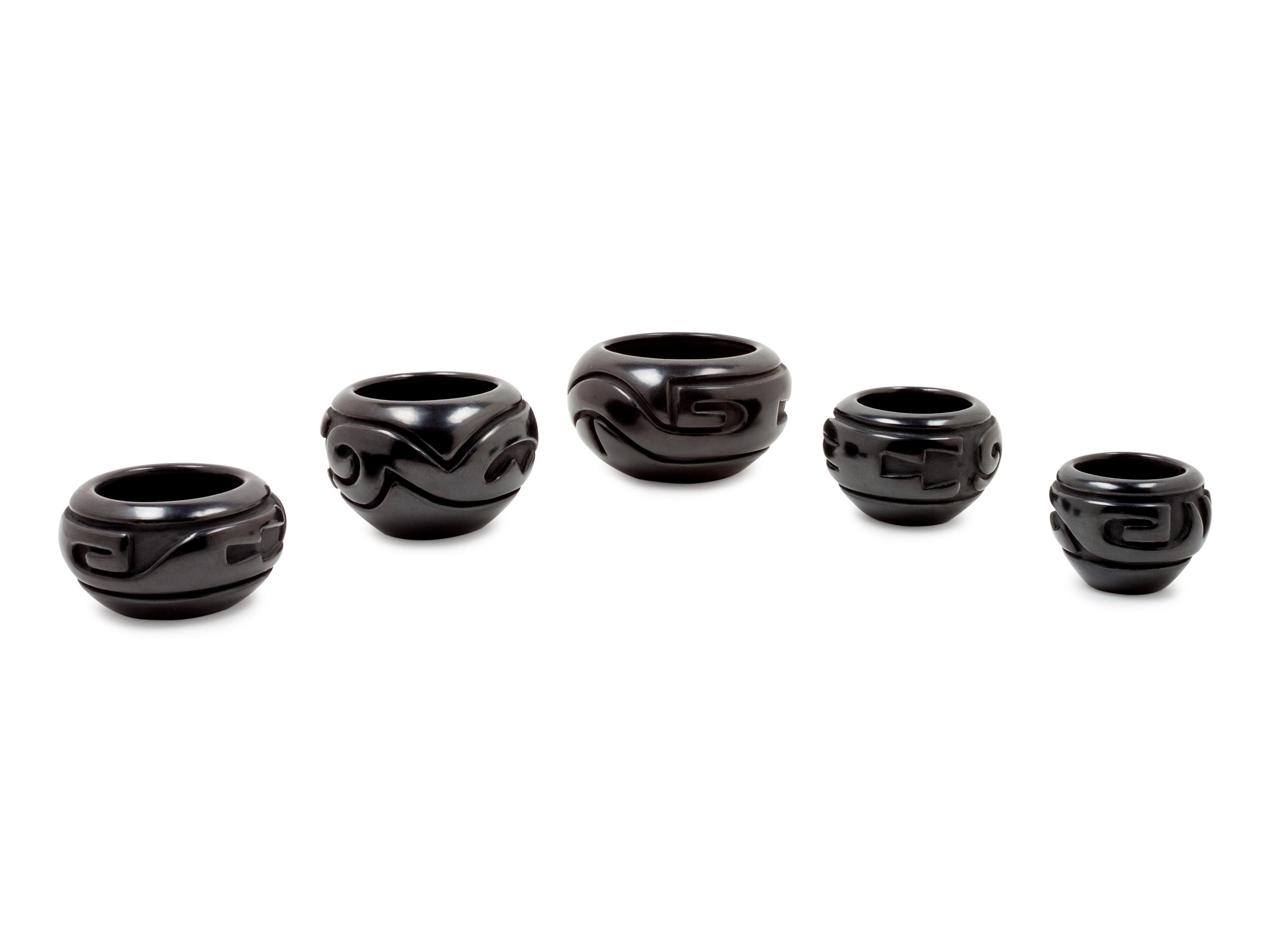 Blackware Pottery, group of 5