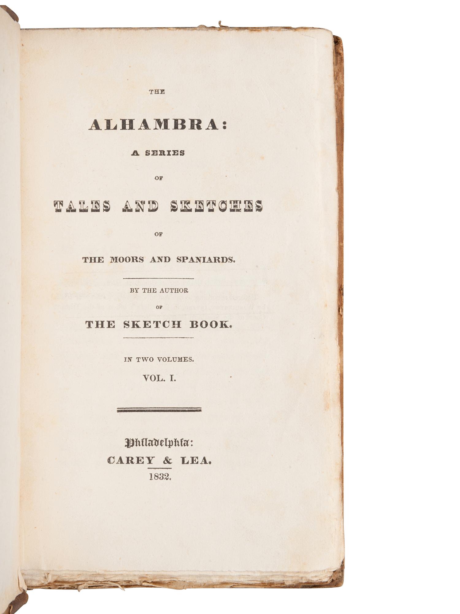 IRVING, Washington (1783-1859). The Alhambra . Philadelphia: Carey & Lea, 1832.