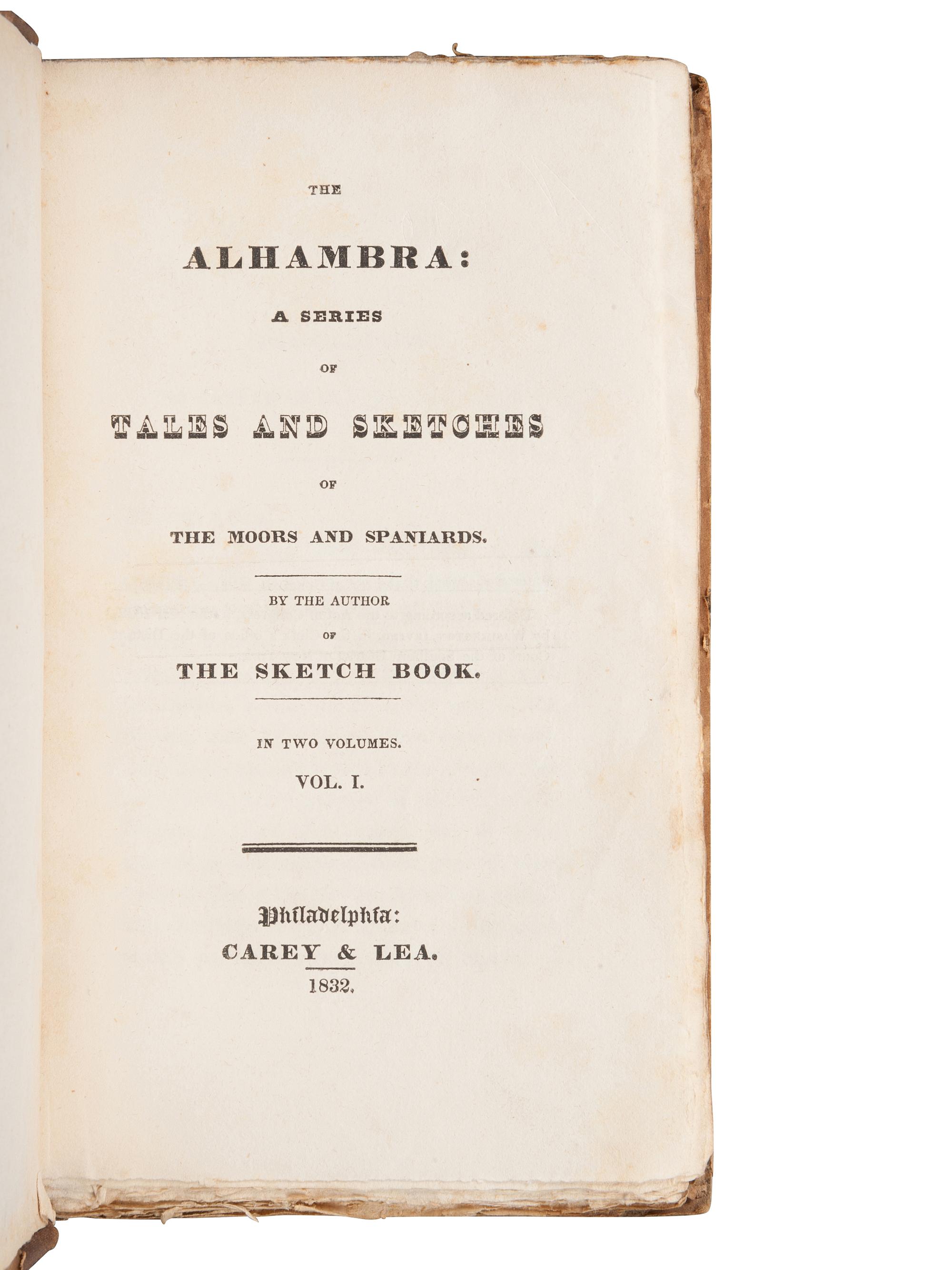 IRVING, Washington (1783-1859). The Alhambra . Philadelphia: Carey & Lea, 1832.