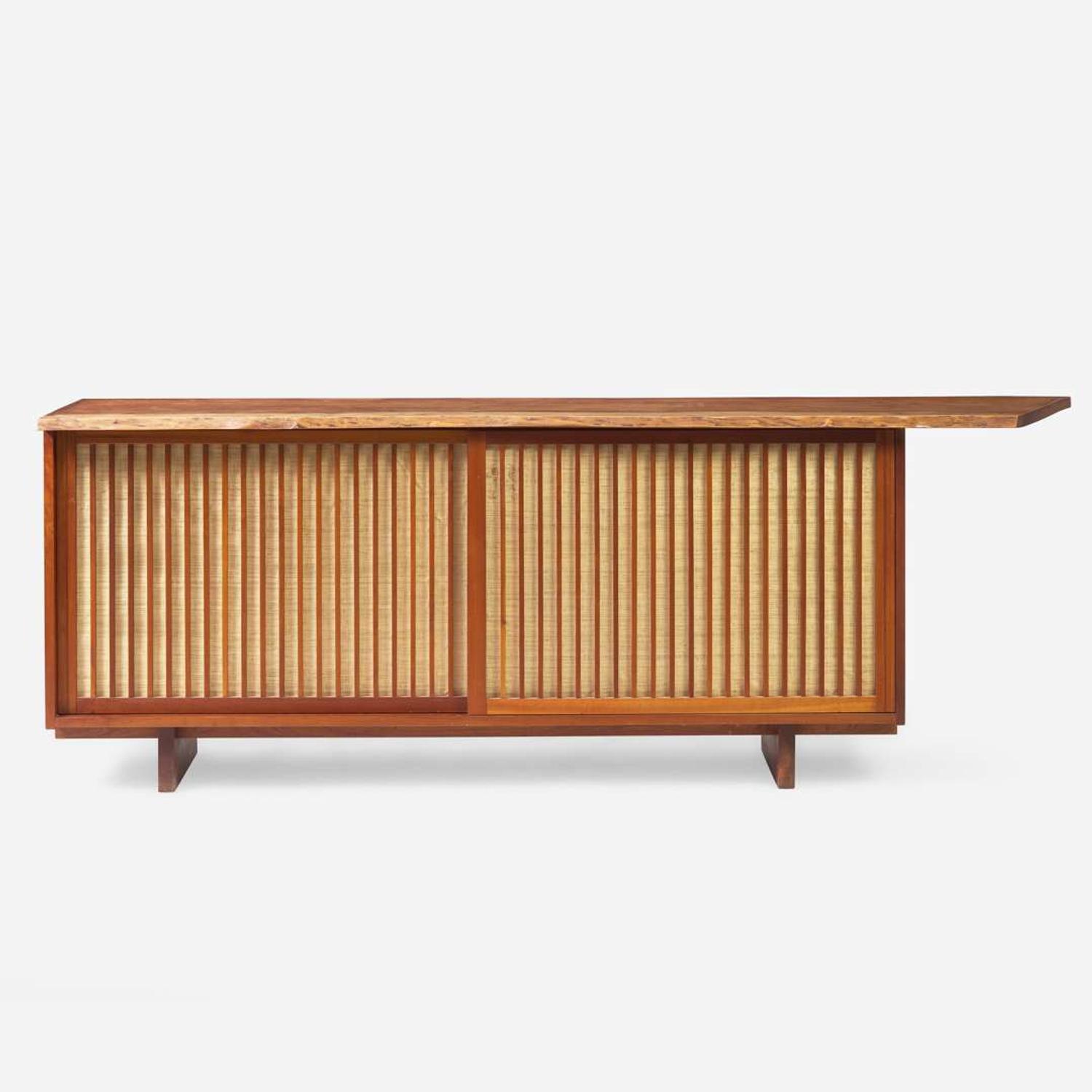 George Nakashima (American, 1905-1990) Fine Double Sliding-Door Cabinet, New Hope, Pennsylvania, 1960