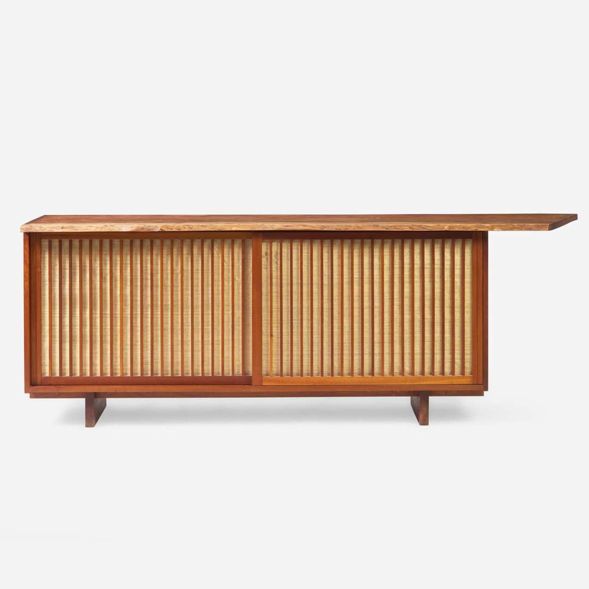George Nakashima (American, 1905-1990) Fine Double Sliding-Door Cabinet, New Hope, Pennsylvania, 1960