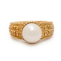 Bach, Yellow Gold and Cultured Pearl Ring