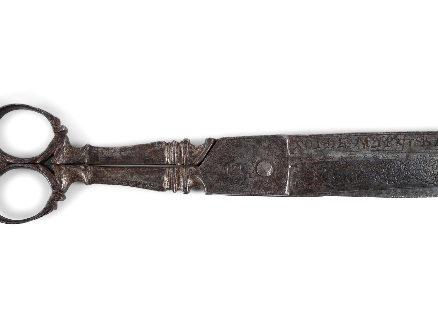 A Pair of Engraved Iron Shears