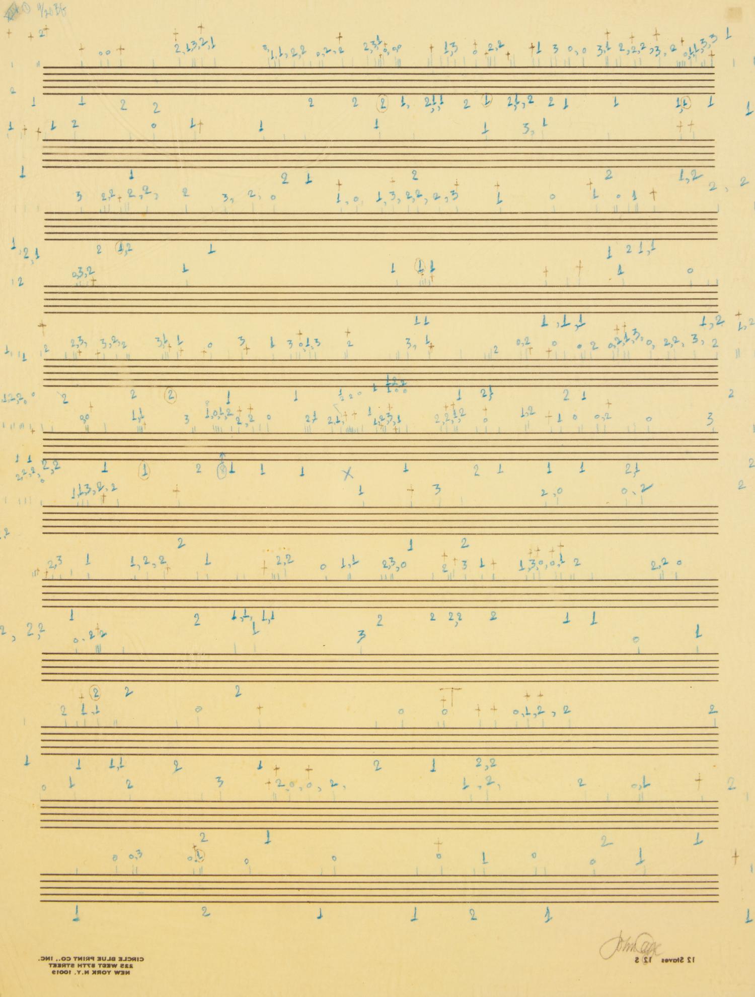 Études Australes, Piano Solo Book II, Transcriptions to Musical Staves XIV No. 1, 1974-75