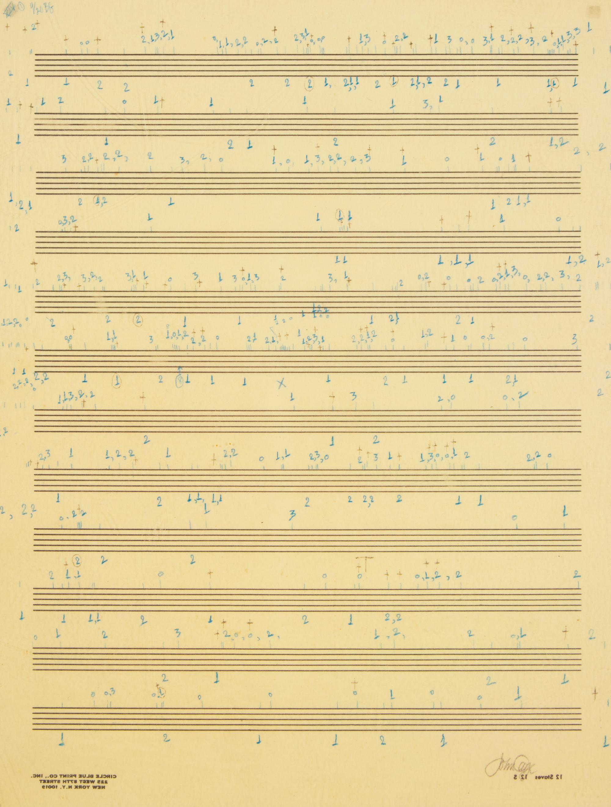 Études Australes, Piano Solo Book II, Transcriptions to Musical Staves XIV No. 1, 1974-75
