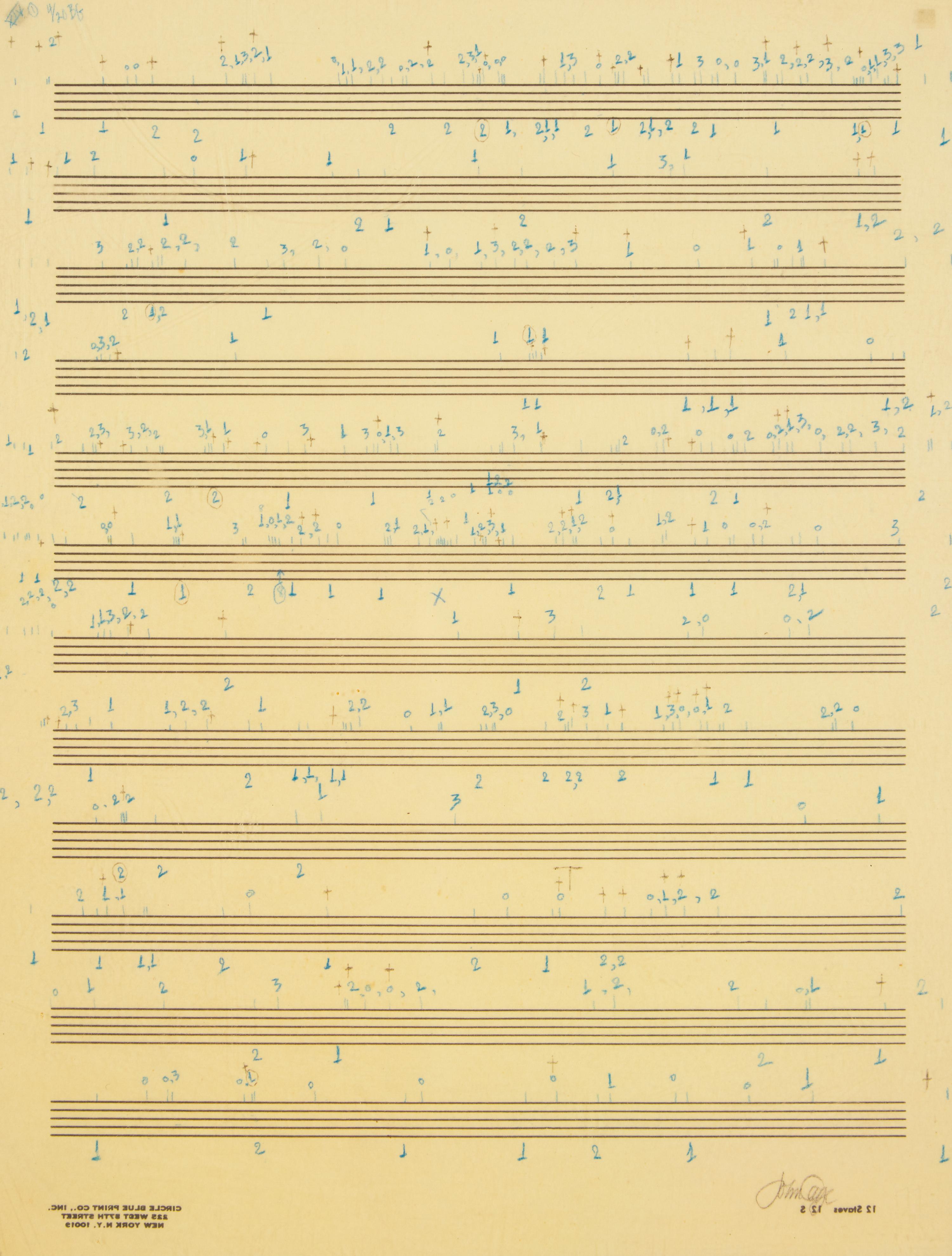 Études Australes, Piano Solo Book II, Transcriptions to Musical Staves XIV No. 1, 1974-75