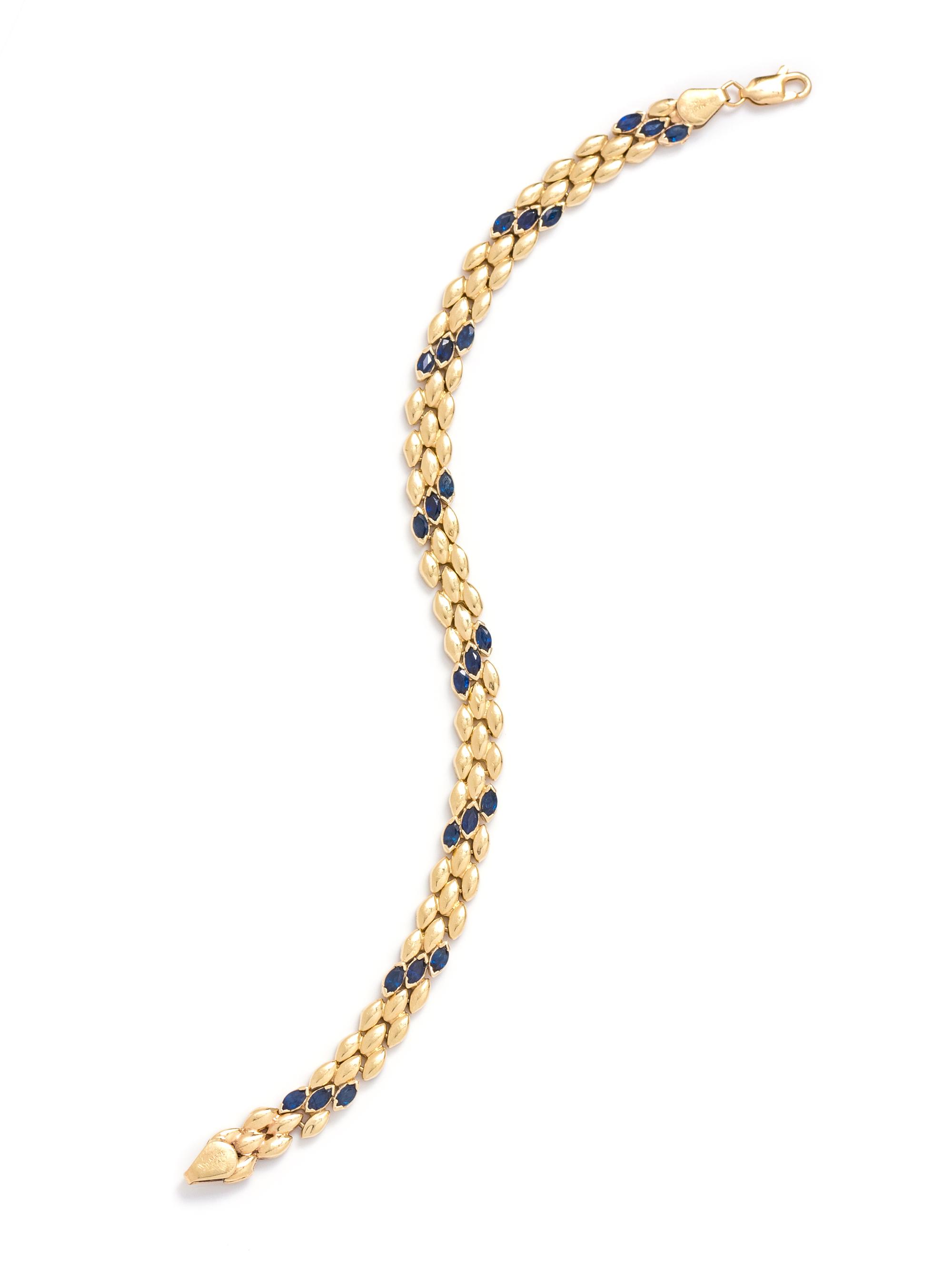 YELLOW GOLD AND SAPPHIRE BRACELET