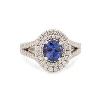 COLOR CHANGE SAPPHIRE AND DIAMOND RING