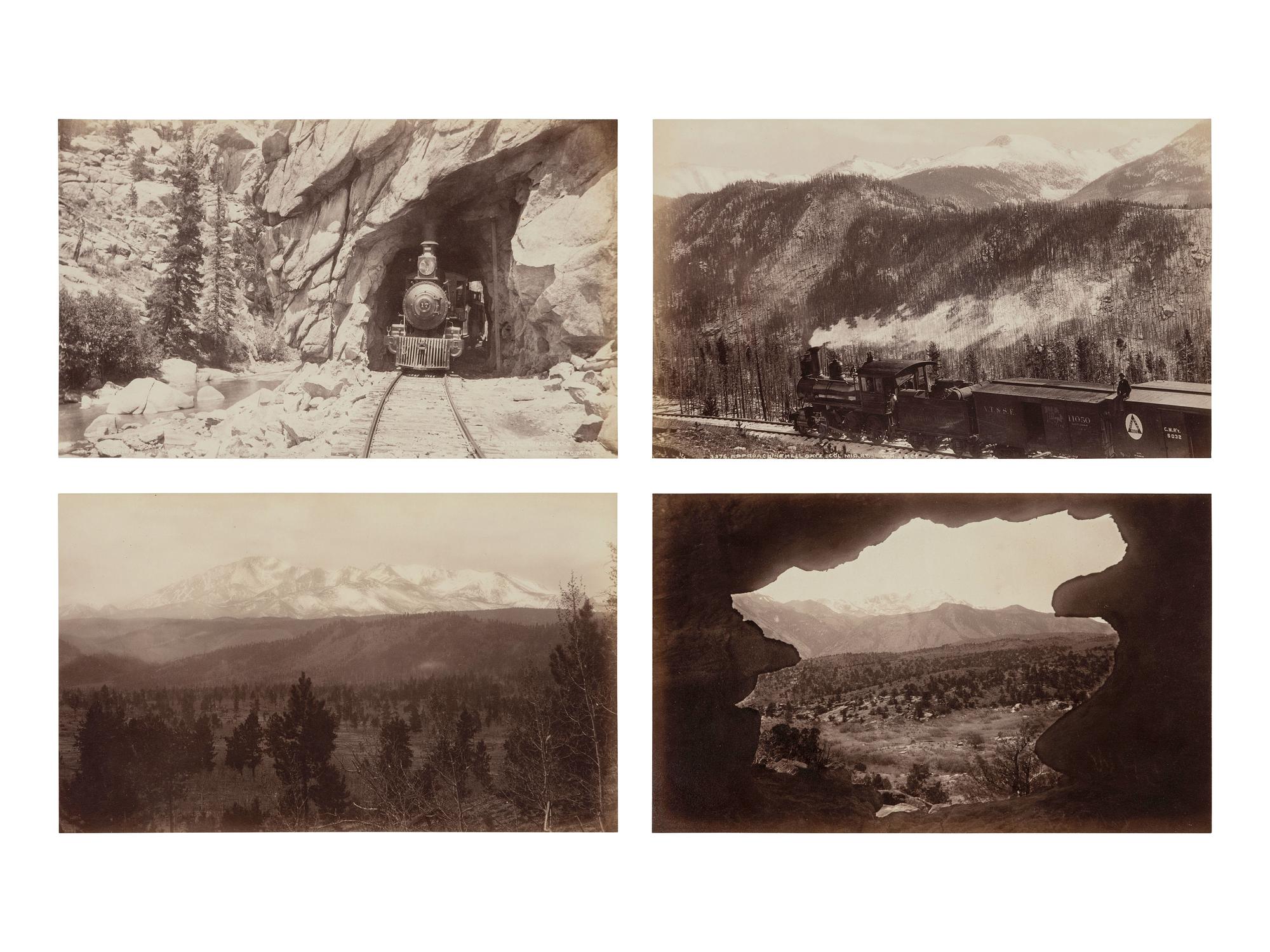JACKSON, William Henry (1843-1942). Suite of 38 albumen photographs: Rocky Mountain Railroad Album, Steam and Steel Across the Great Divide, Silverton Colorado, Silverton Sultan, 1883.