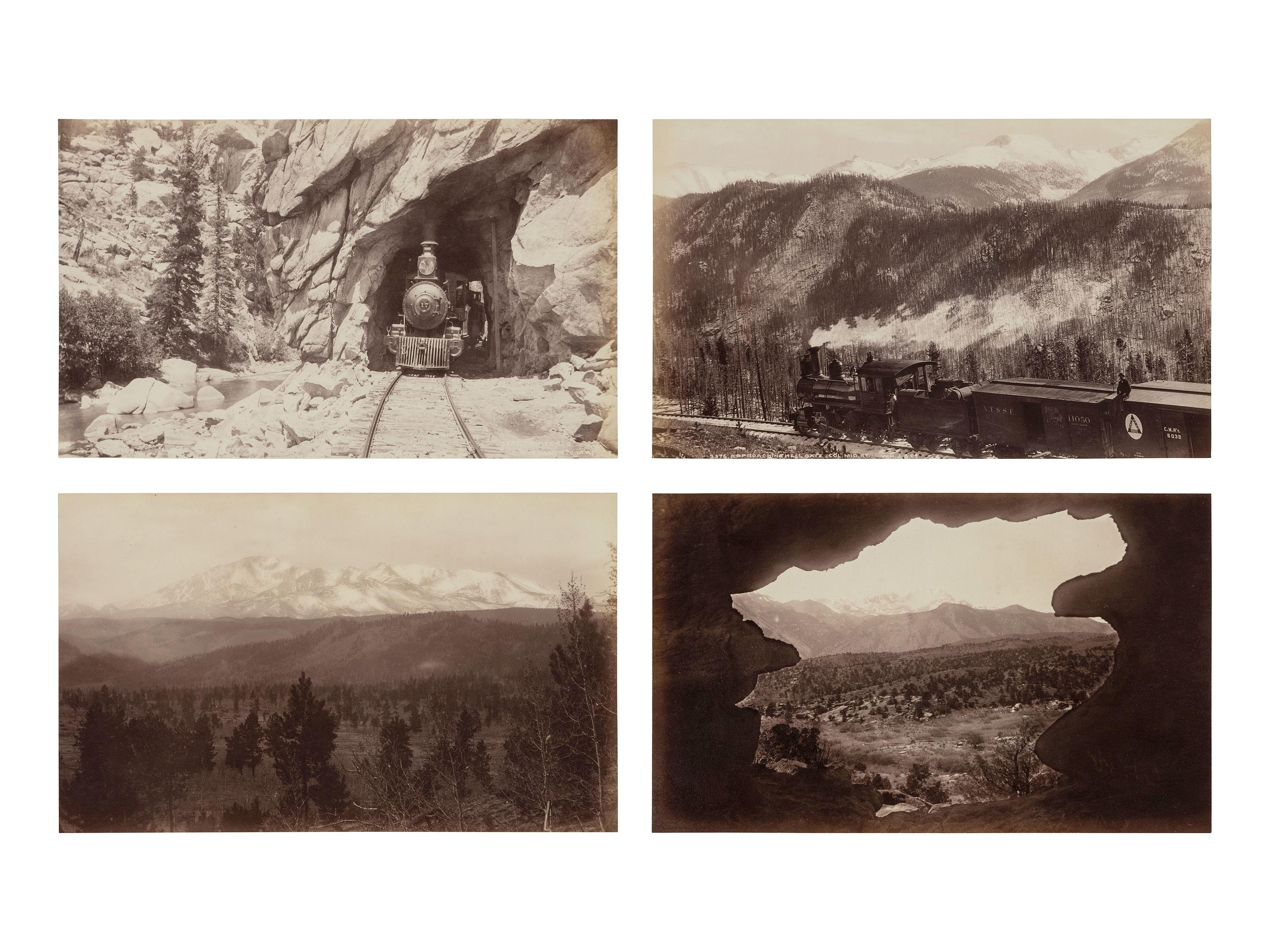 JACKSON, William Henry (1843-1942). Suite of 38 albumen photographs: Rocky Mountain Railroad Album, Steam and Steel Across the Great Divide, Silverton Colorado, Silverton Sultan, 1883.