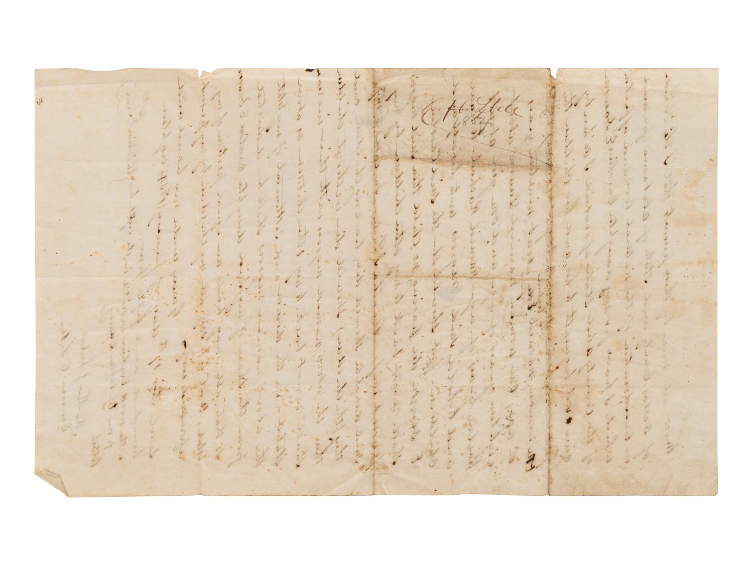 [ENSLAVEMENT]. Manuscript will bequeathing 3 enslaved women to testator's daughter. Alabama, 1854.