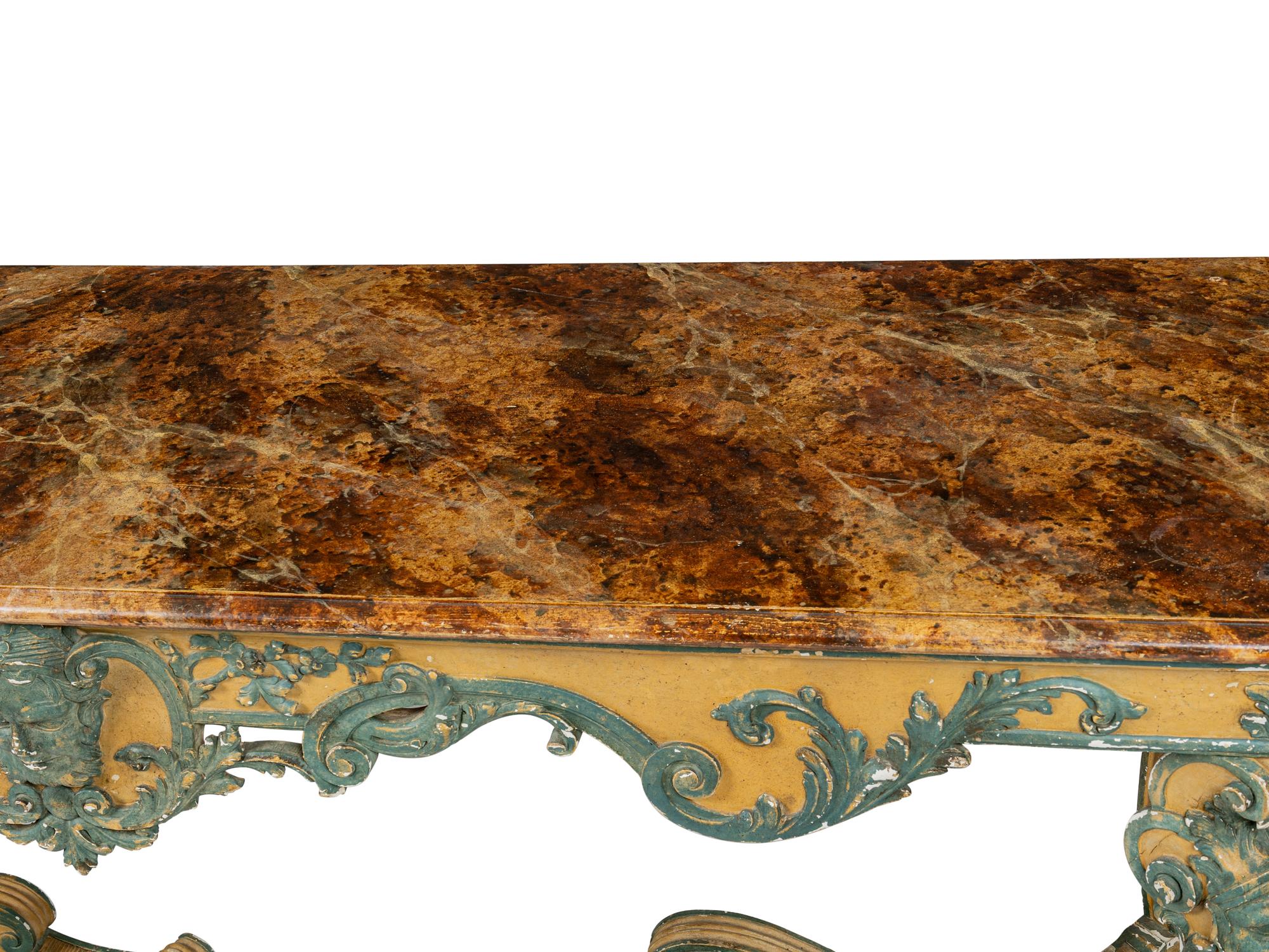 A Régence Style Polychrome Painted Console Table