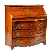 A German or Austrian Walnut Slant-Front Bureau