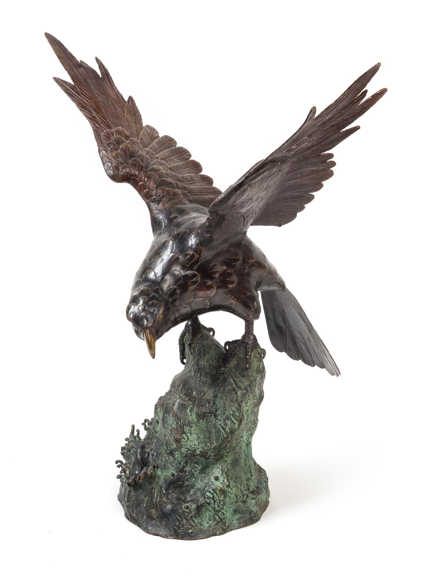 A Bronze Figure of an Eagle Height 20 inches.