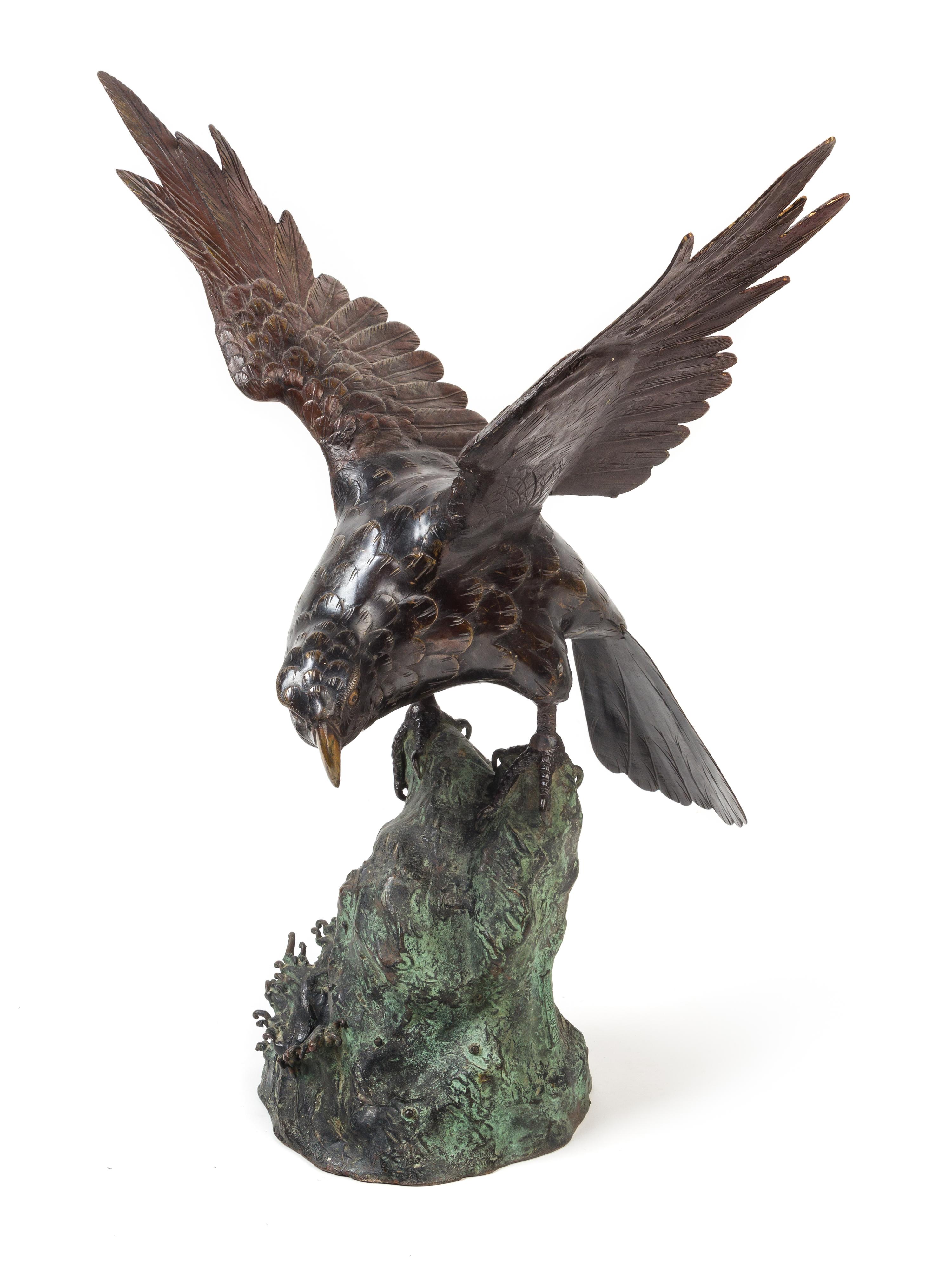 A Bronze Figure of an Eagle Height 20 inches.